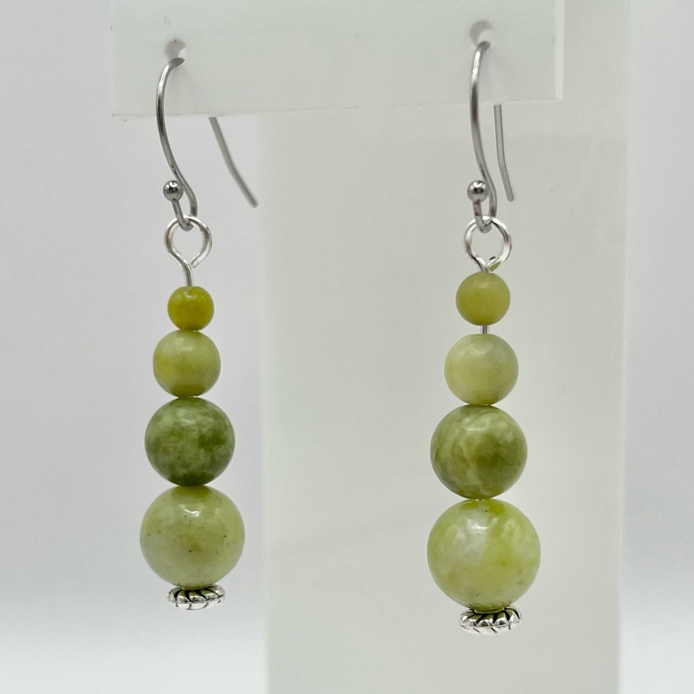 MARBLE JADE EARRINGS - Picture 12 of 12